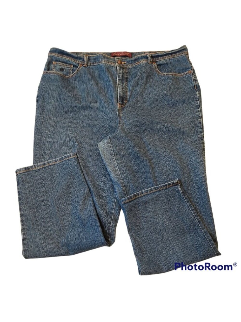 Gloria Vanderbilt Size 22W 43x29 Amanda High rise Straight Leg Med wash Jeans